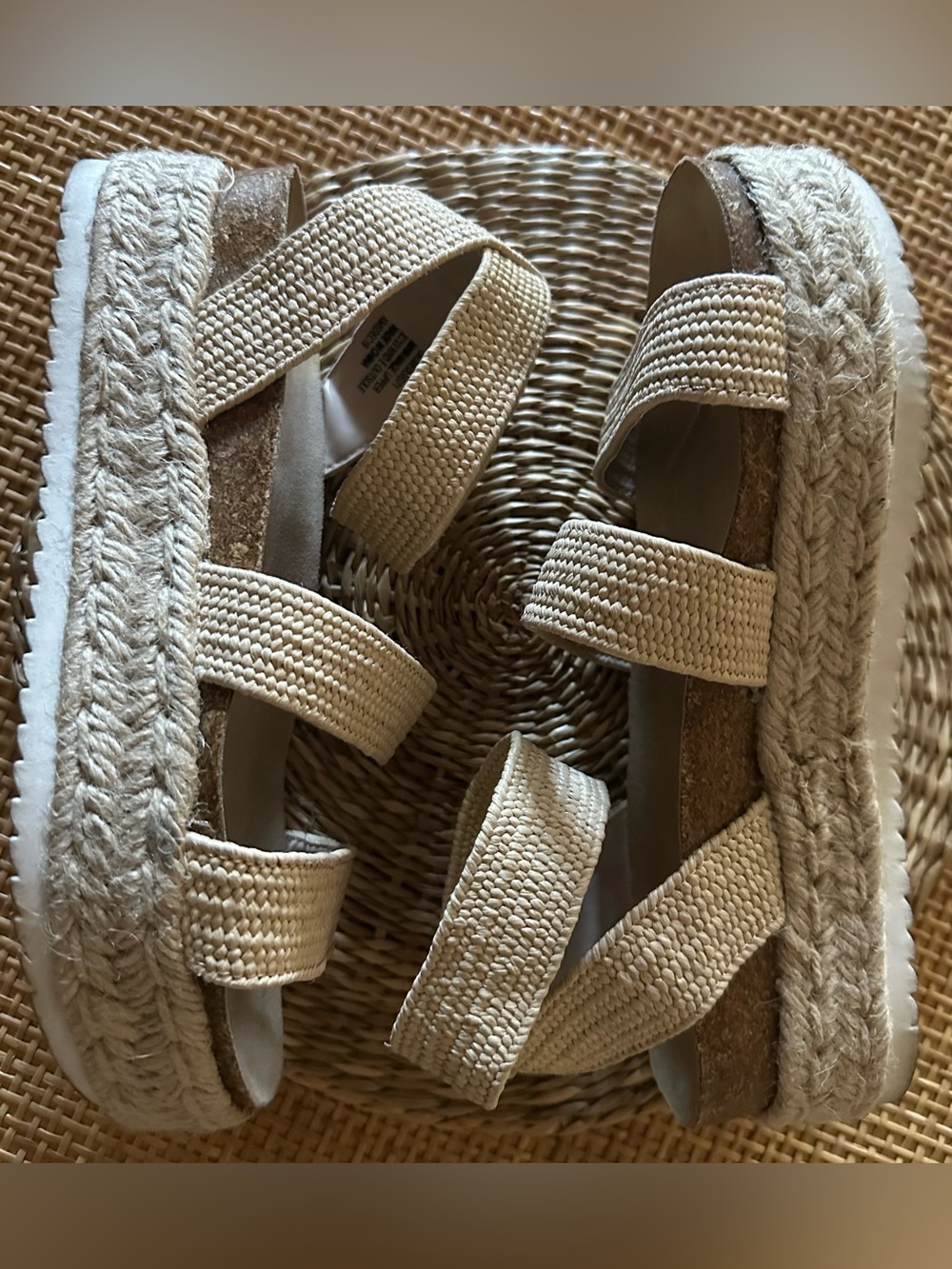 Esprit Cream Woven Espadrille Platform Sandals - Picture 2 of 6